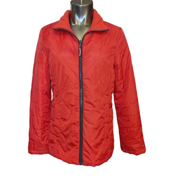 TOMMY HILFIGER Womens M Red 3 in 1 All Weather System Waterproof Jacket - Picture 1 of 4